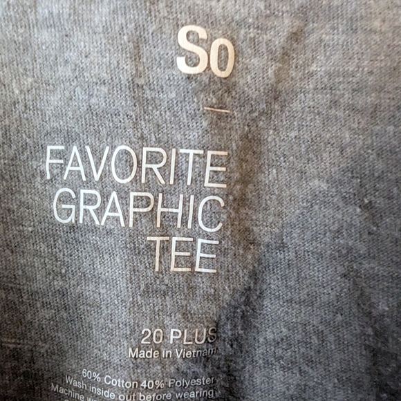 SO Gray Short Sleeve Tee with Unicorn Graphic - Picture 3 of 4